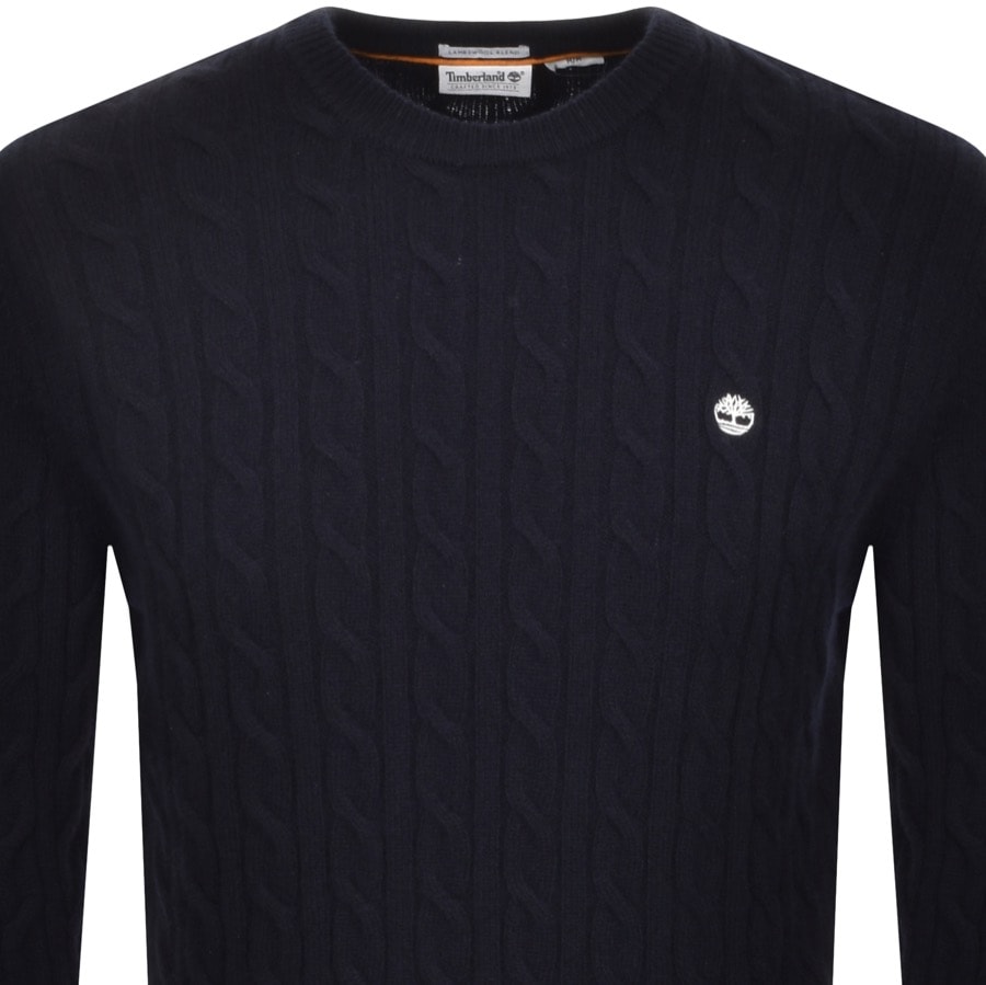Alternative Image for ProductTimberland Lambswool Cable Knit Jumper Navy2